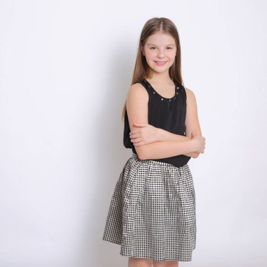 Güzel stüdyo Avrupa beyaz genç kız portresi