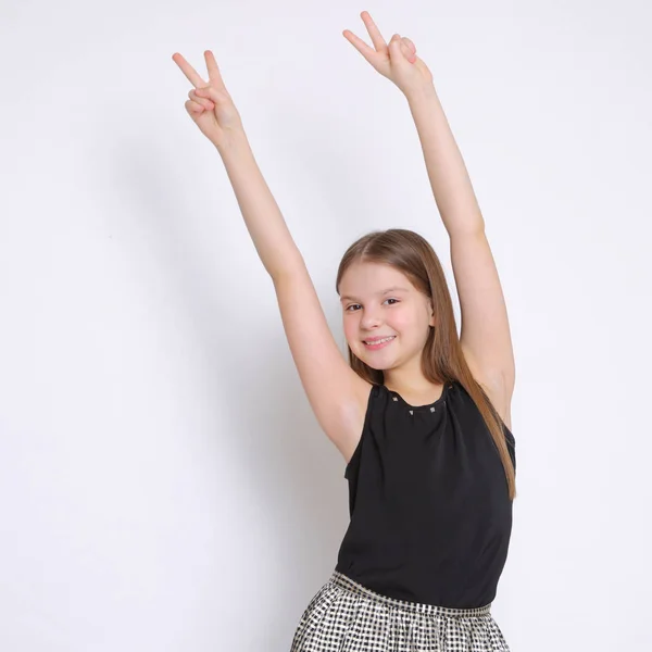 Hermoso Estudio Retrato Europeo Caucásico Adolescente Chica —  Fotos de Stock