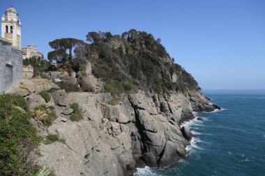 İtalya, Portofino Akdeniz'in en iyi görünümü 