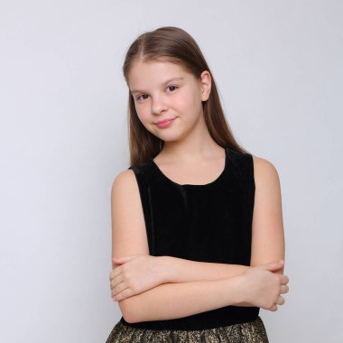 Güzel stüdyo Avrupa beyaz genç kız portresi