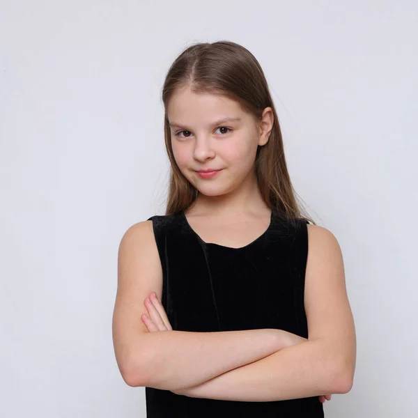 Belo Retrato Estúdio Menina Adolescente Caucasiana Europeia — Fotografia de Stock