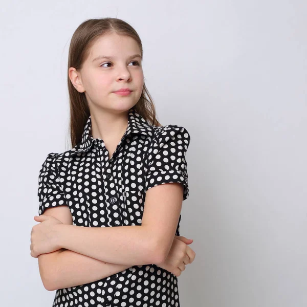 Beau Studio Portrait Européen Caucasien Adolescent Fille — Photo