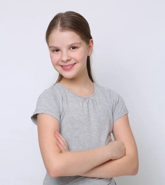 Belo Retrato Estúdio Menina Adolescente Caucasiana Europeia — Fotografia de Stock