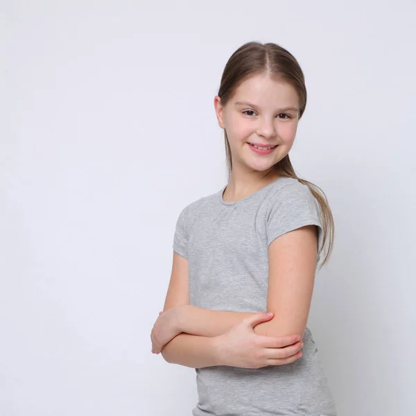 Beautirul Studio Portrait Caucasien Européen Adolescent Fille — Photo