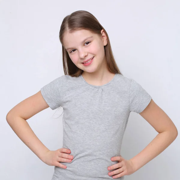 Beautirul Studio Portrait Von Europäisch Kaukasischen Teen Girl — Stockfoto