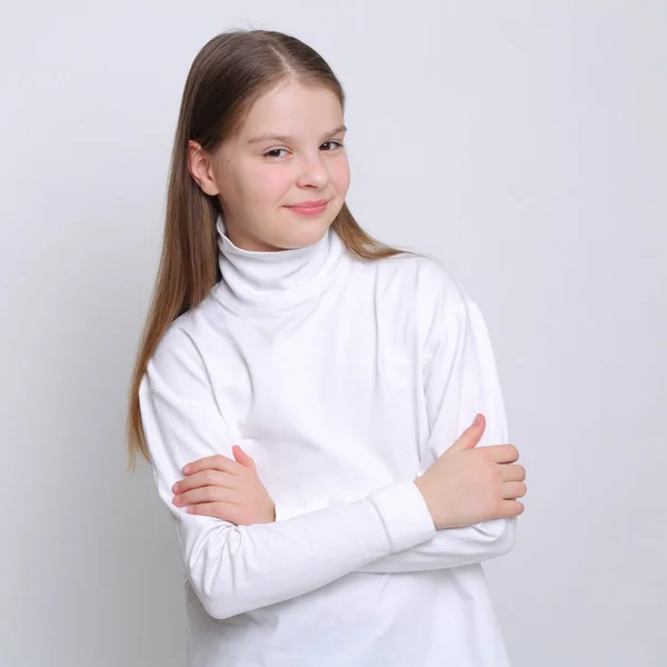 Studio Portrait European Caucasian Teen Girl — Stock Photo, Image