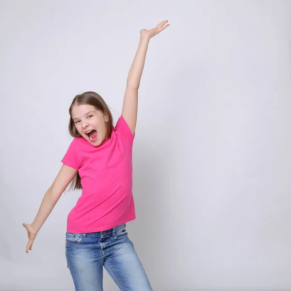 Studio Portrait Européen Caucasien Adolescent Fille — Photo