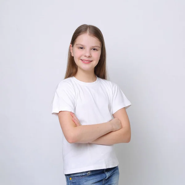 Europejska Kaukaski Teen Girl Pozuje Kamerę Jako Model — Zdjęcie stockowe