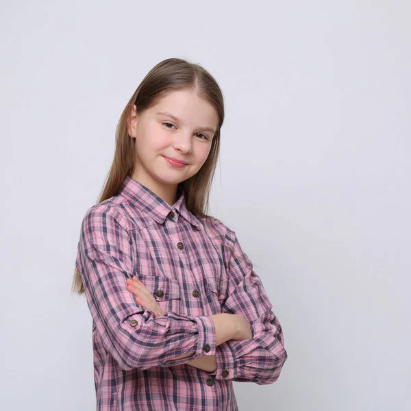 Estudio Retrato Europeo Caucásico Adolescente Chica —  Fotos de Stock