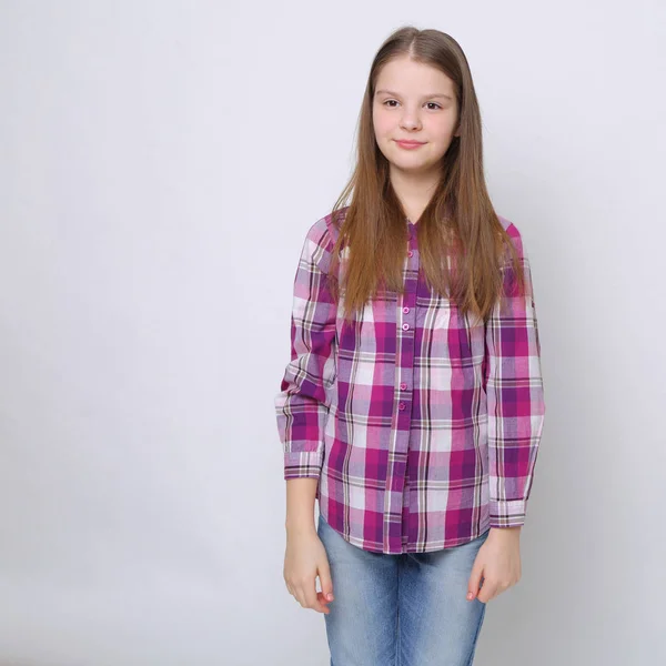 Estudio Retrato Europeo Caucásico Adolescente Chica — Foto de Stock