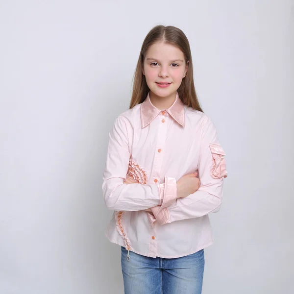Retrato Estúdio Menina Adolescente Caucasiana Europeia — Fotografia de Stock
