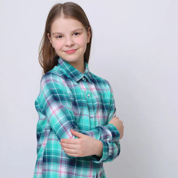 Estudio Retrato Europeo Caucásico Adolescente Chica —  Fotos de Stock