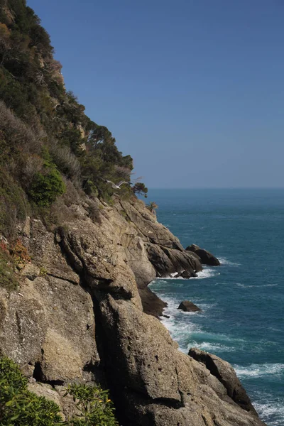 Можливо Помилуватися Прекрасним Видом Середземне Море Італія Portofin — стокове фото