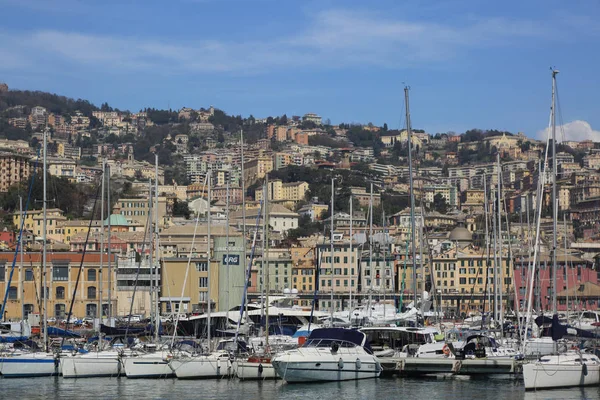 Genoa Italië April 2018 Haven Van Genua Genova Italië Uitzicht — Stockfoto