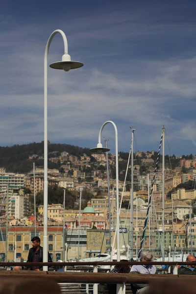 Genoa Italië April 2018 Haven Van Genua Genova Italië Uitzicht — Stockfoto