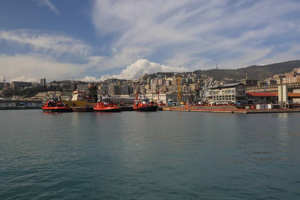 Genoa Italy April 2018 Port Genoa Genova Italy View Sea — Stock Photo, Image