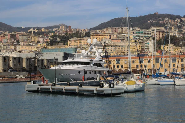 Genoa Italië April 2018 Haven Van Genua Genova Italië Uitzicht — Stockfoto