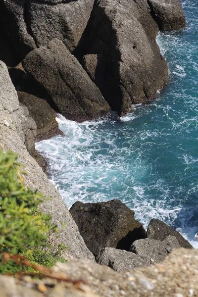 Hermosa Vista Del Mar Mediterráneo Italia Portofino — Foto de Stock