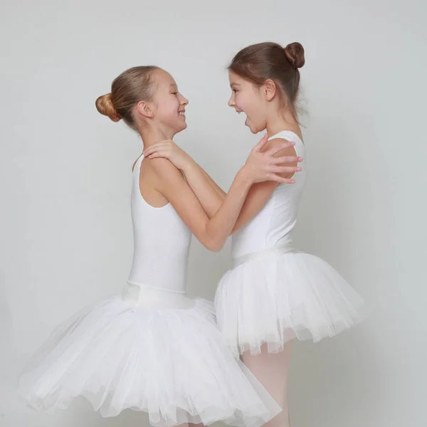 Vicces Portréja Két Ballerinas — Stock Fotó