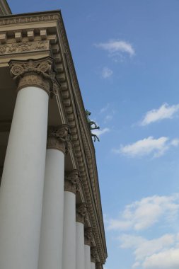 Moskova, Rusya - 30 Nisan 2018: Sanat ayrıntılarını Moskova'da Bolşoy Tiyatrosu.