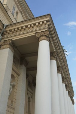 Moskova, Rusya - 30 Nisan 2018: Sanat ayrıntılarını Moskova'da Bolşoy Tiyatrosu.