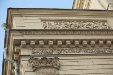 Moskova, Rusya - 30 Nisan 2018: Sanat ayrıntılarını Moskova'da Bolşoy Tiyatrosu.