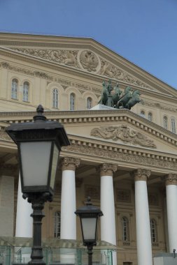 Moskova, Rusya - 30 Nisan 2018: Ünlü Bolşoy Tiyatrosu Moscow, Rusya Federasyonu.