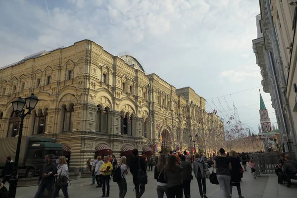 Moskau Russland April 2018 Fassadenansicht Des Kaugummi Kaufhauses Vom Roten — Stockfoto