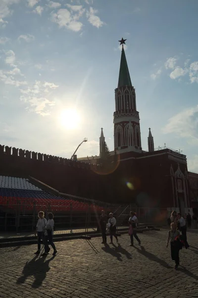 Moscú Rusia Abril 2018 Gente Plaza Roja Condecorada Primero Mayo — Foto de Stock