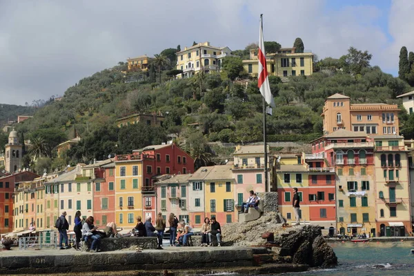 Portofino Italië April 2018 Italiaanse Luxe Vakanties Mooie Portofino Ligurische — Stockfoto