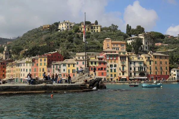 Portofino Itália Abril 2018 Férias Luxuosas Italianas Belo Portofino Costa — Fotografia de Stock