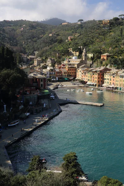 Portofino Itália Abril 2018 Férias Luxuosas Italianas Belo Portofino Costa — Fotografia de Stock