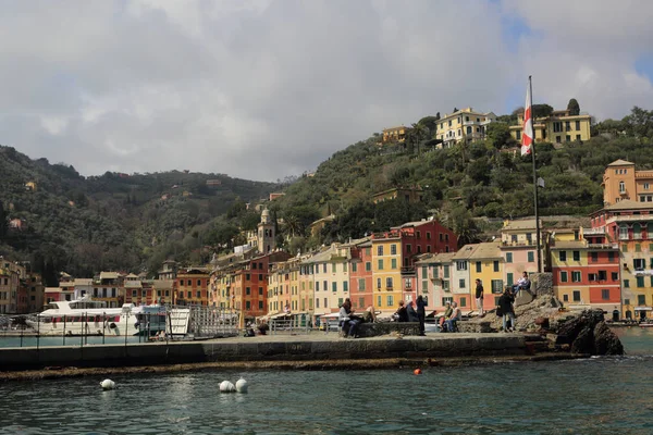 Portofino Itálie Dubna 2018 Luxusní Italskou Dovolenou Krásné Portofino Ligurském — Stock fotografie