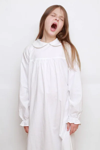 Caucasian Beautiful Kid Nightwear — Stock Photo, Image