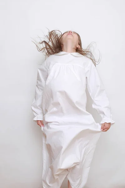 Caucasian Beautiful Kid Nightwear Stock Image