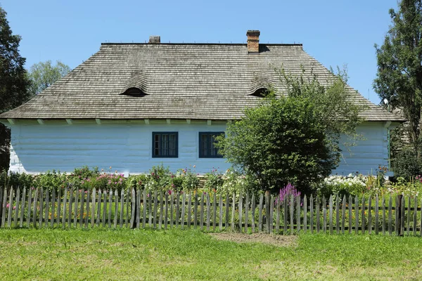 Maisons Traditionnelles Bois Pologne Anciens Chalets Authentiques Historiques Dans Pays — Photo