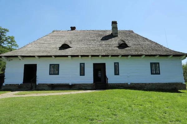 Maisons Traditionnelles Bois Pologne Anciens Chalets Authentiques Historiques Dans Pays — Photo