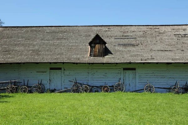 Maisons Traditionnelles Bois Pologne Anciens Chalets Authentiques Historiques Dans Pays — Photo