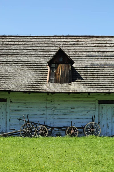 Maisons Traditionnelles Bois Pologne Anciens Chalets Authentiques Historiques Dans Pays — Photo