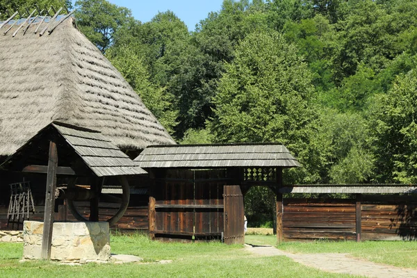 Casas Tradicionales Madera Polonia Casas Antiguas Auténticas Históricas País Edificios — Foto de Stock