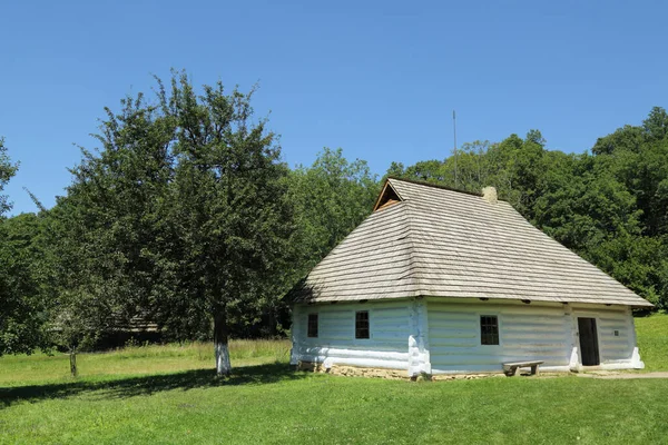 Case Legno Tradizionali Polonia Antichi Cottage Autentici Storici Del Paese — Foto Stock