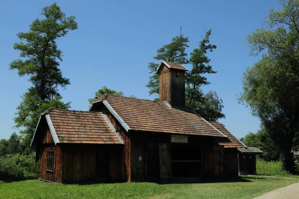 Maisons Traditionnelles Bois Pologne Anciens Chalets Authentiques Historiques Dans Pays — Photo