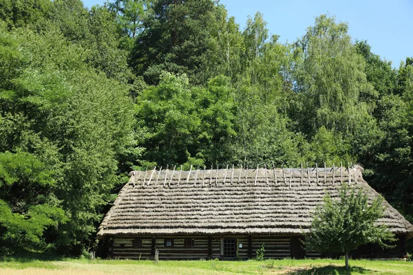 Traditionele Houten Huizen Polen Authentieke Historische Oude Huisjes Het Land — Stockfoto