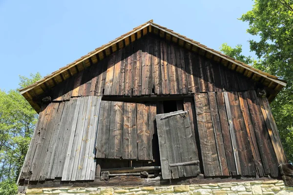 Maisons Traditionnelles Bois Pologne Anciens Chalets Authentiques Historiques Dans Pays — Photo