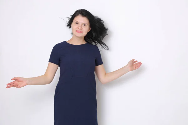 Charming Caucasian Woman Studio Portrait — Stock Photo, Image