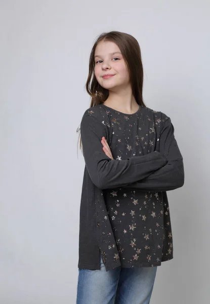 Beautirul Studio Portrait Von Europäisch Kaukasischen Teen Girl — Stockfoto