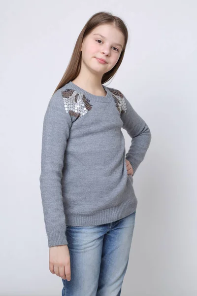 Beautirul Studio Portrait European Caucasian Teen Girl — Stock Photo, Image