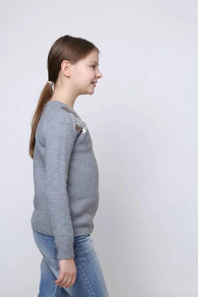 Beautirul Studio Portrait Von Europäisch Kaukasischen Teen Girl — Stockfoto