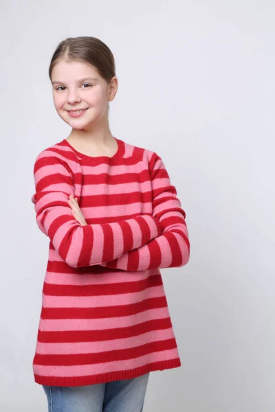 Beautirul Studio Portrait European Caucasian Teen Girl — Stock Photo, Image