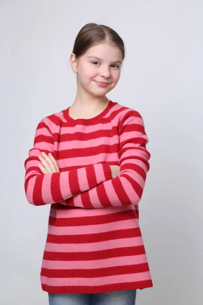 Beautirul Studio Portrait Von Europäisch Kaukasischen Teen Girl — Stockfoto